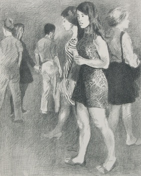 Appraisal: Raphael Soyer American - Socializing Lithograph on paper signed in