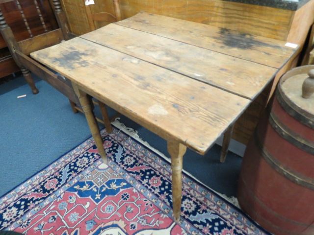 Appraisal: Antique Pine Work Table X top