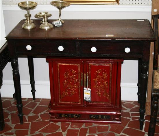 Appraisal: Sheraton style mahogany side table th century