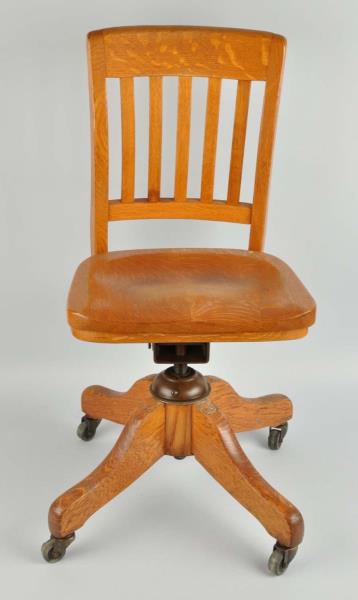 Appraisal: Patten Oak Office Chair This oak office chair is in