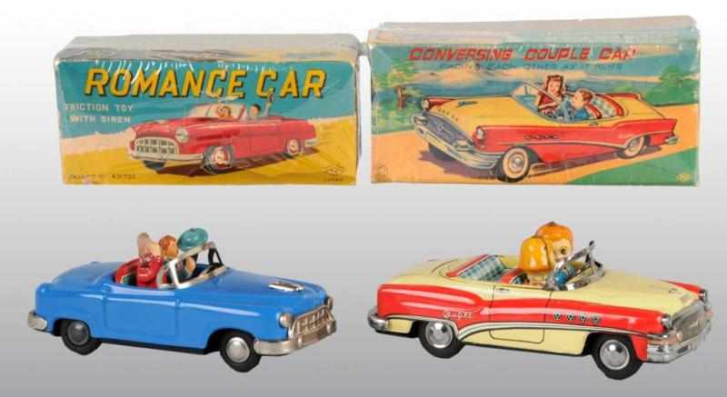 Appraisal: Lot of Tin Romance Car Friction Toys Description Japanese Working