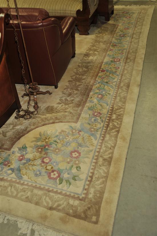 Appraisal: ORIENTAL STYLE RUG Room size rug having a cream colored