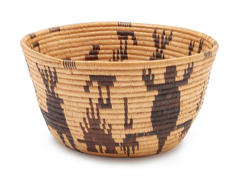 Appraisal: Maidu Pictorial Basket height x diameter inches Maidu Pictorial Basket