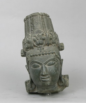 Appraisal: Large Head of Vishnu Western India ca th Century Black