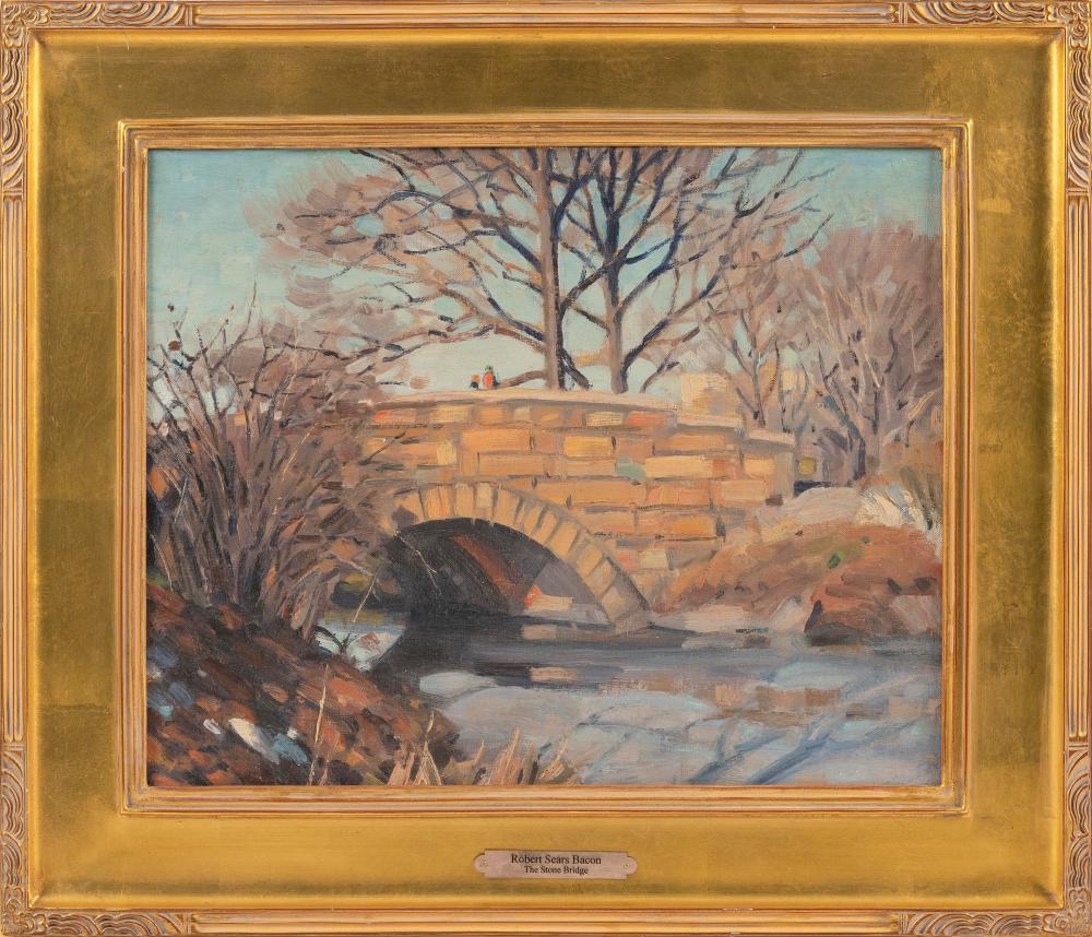 Appraisal: ROBERT SEARS BACON MASSACHUSETTS - THE STONE BRIDGE OIL ON