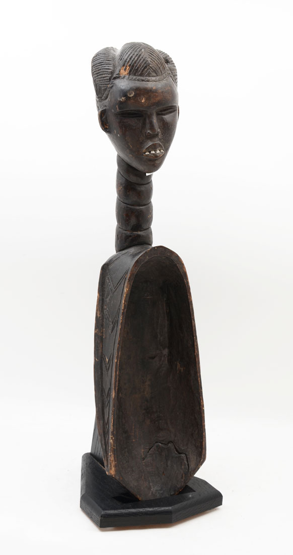 Appraisal: WEST AFRICAN DAN PEOPLES CARVED FIGURAL SPOON Carved wood ritual