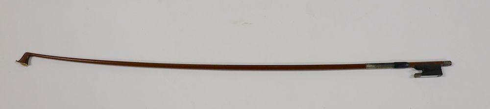 Appraisal: Albert Nurnberger Silver Mounted Violin Bow The round stick stamped