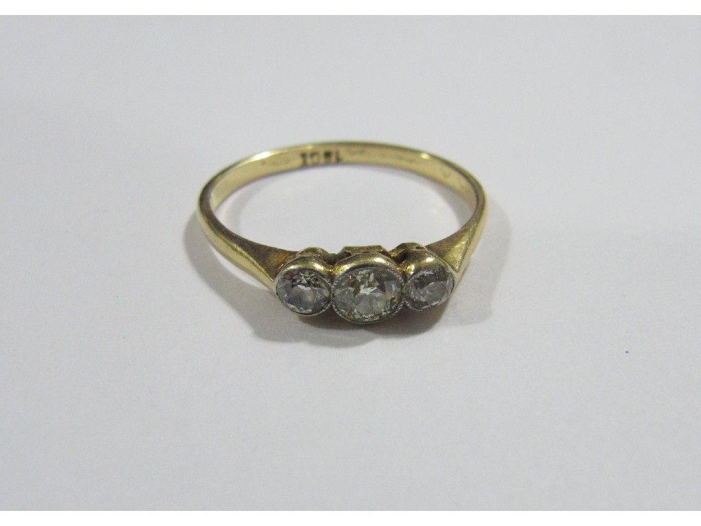 Appraisal: Early th century diamond three stone ring