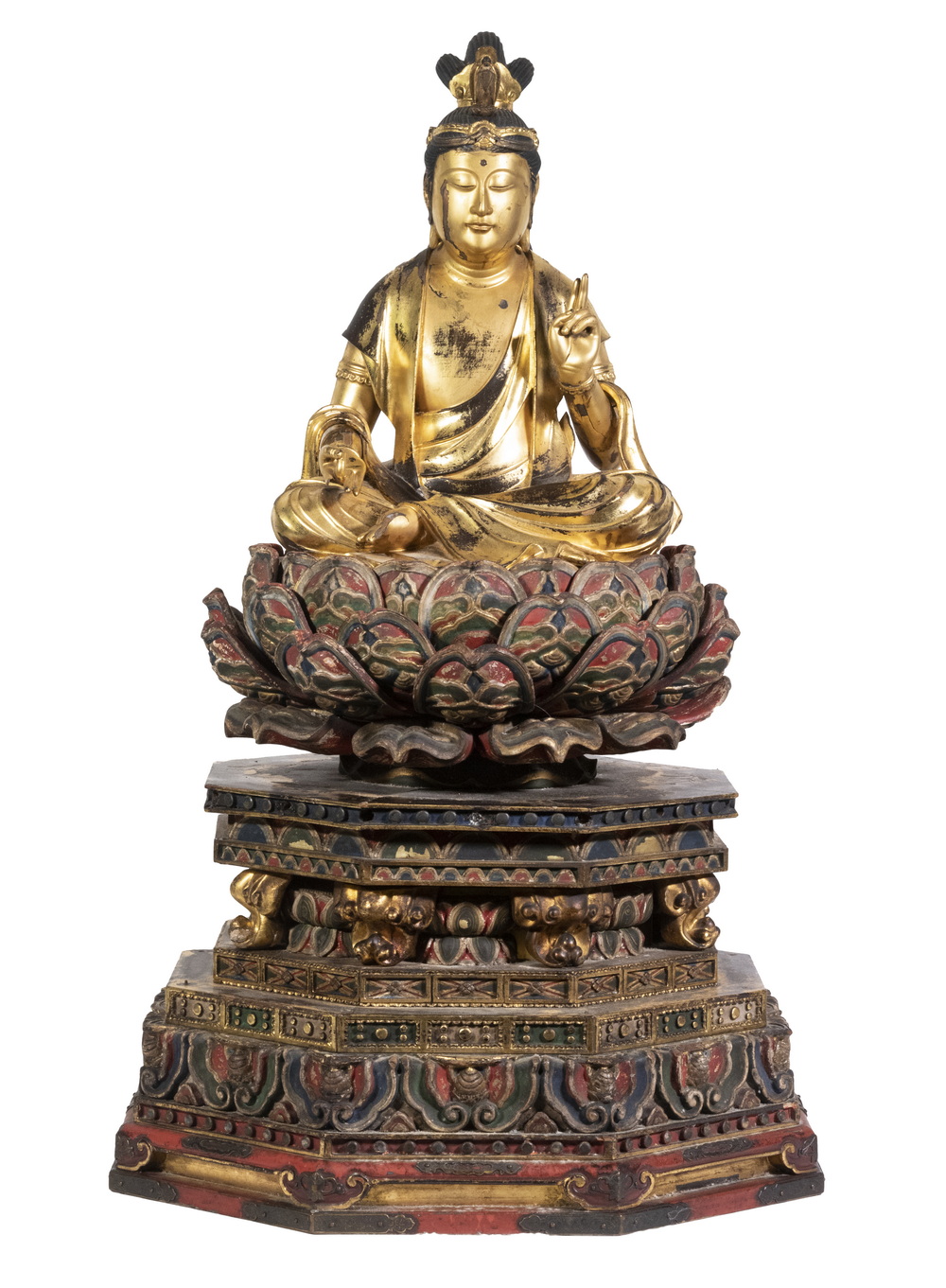 Appraisal: LATE EDO JAPANESE GILT POLYCHROMED BUDDHA ALTAR Tokugawa Shogunate Era