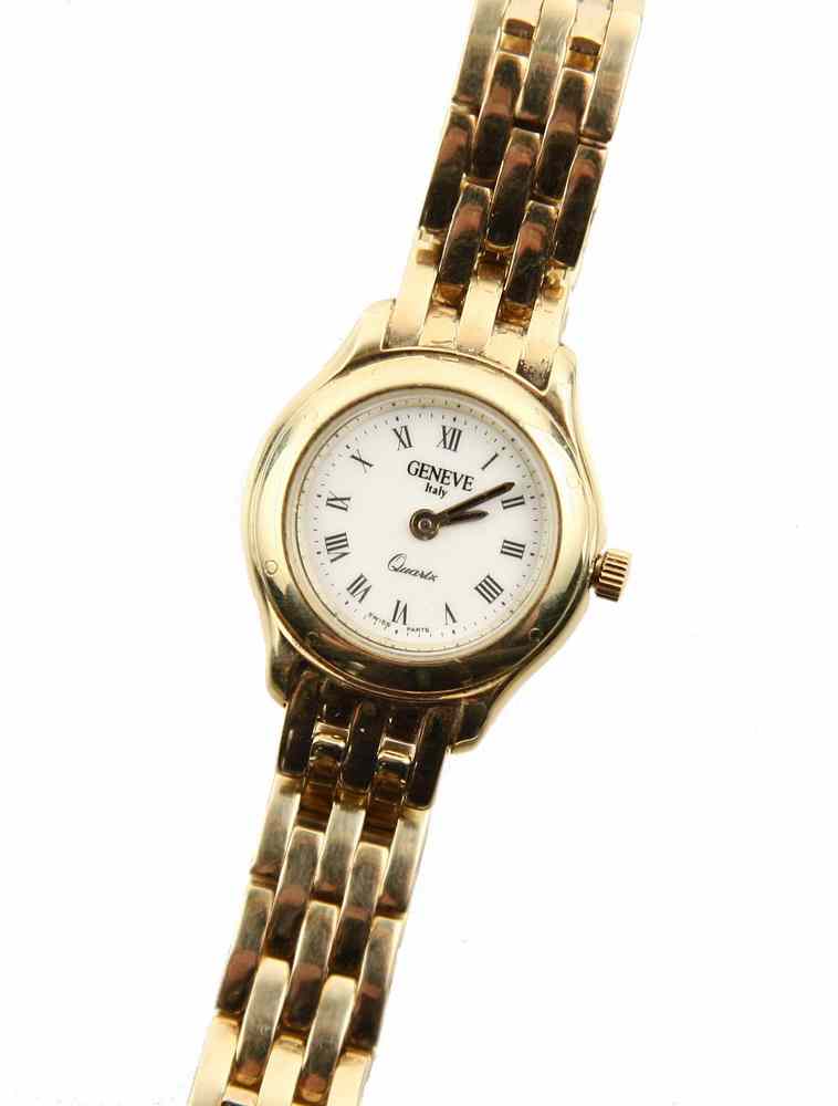 Appraisal: LADY'S WRISTWATCH - K yellow gold round head with link