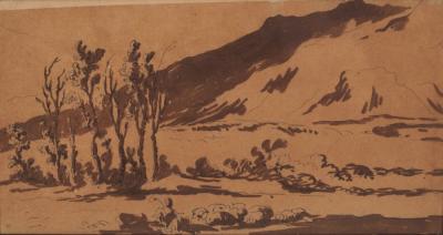 Appraisal: Late th Century Italian School Landscape pen and ink wash