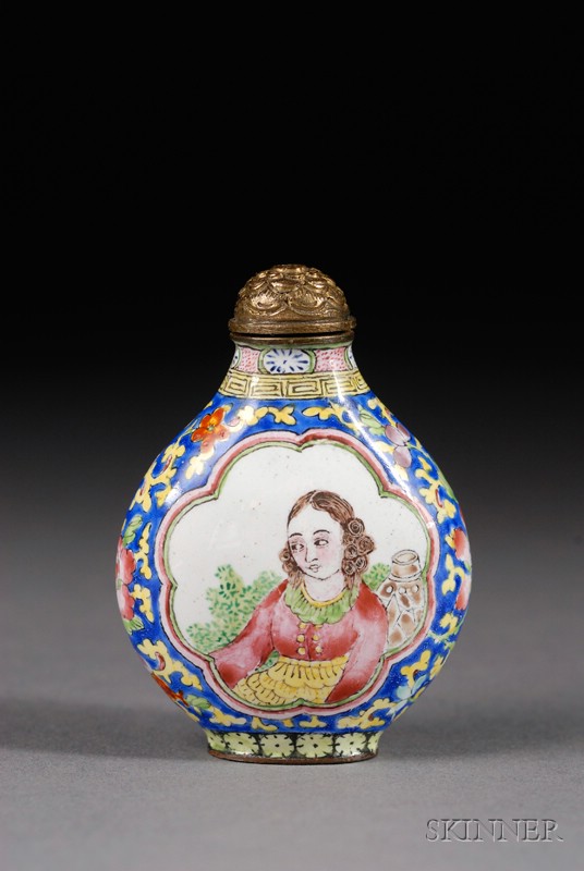 Appraisal: Two Snuff Bottles China th century a Peking enamel bottle