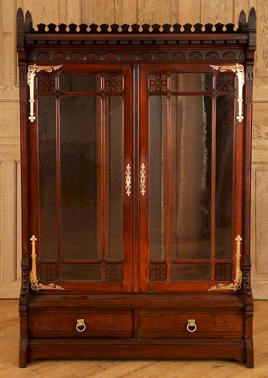 Appraisal: AMERICAN VICTORIAN BOOKCASE ATTR TO DANIEL PABST A two door