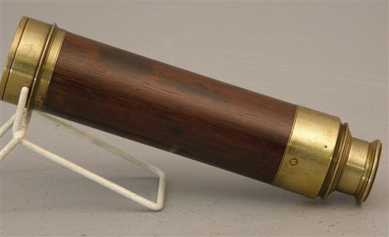 Appraisal: Four draw brass and rosewood telescope by J Whitehouse Wilmington