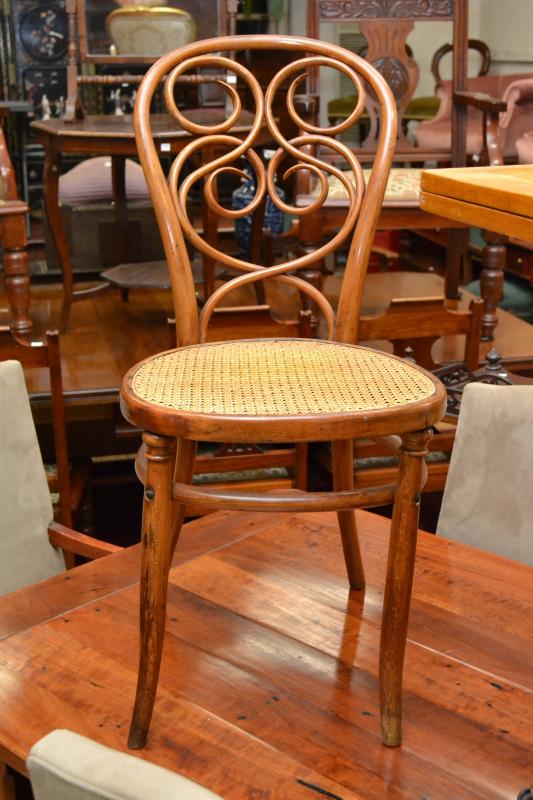 Appraisal: PAIR OF BENTWOOD CHAIRS WITH CANE SEATS PAIR OF BENTWOOD