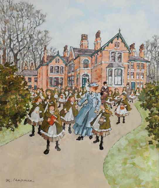 Appraisal: Margaret Chapman British - Leaving school signed oils x