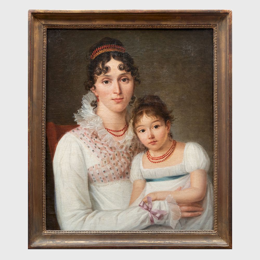 Appraisal: French School Portrait of a Woman and Child French School