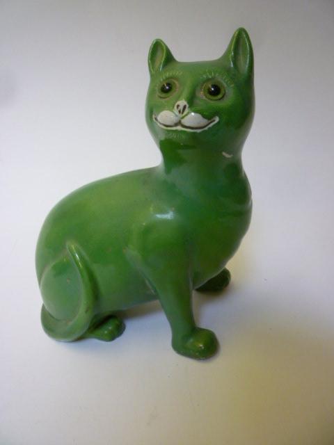 Appraisal: A FRENCH PORCELAIN MODEL OF A CAT in Galle style