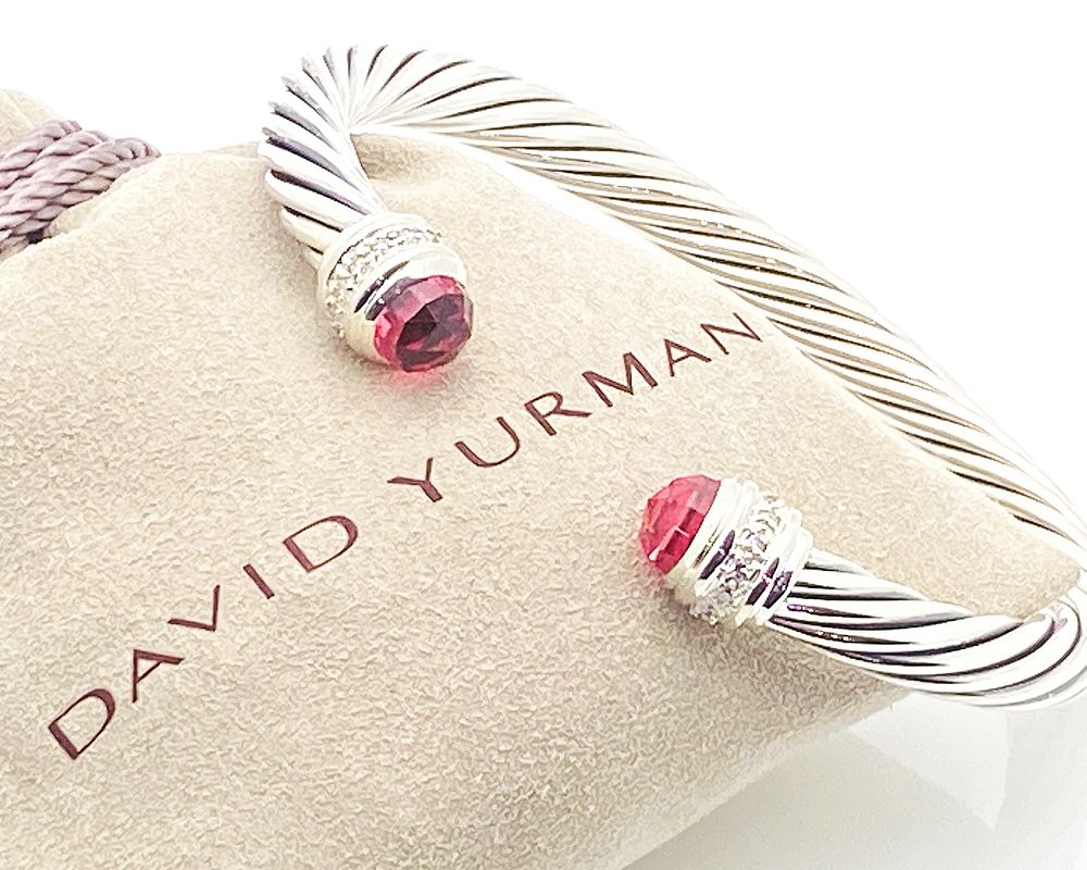 Appraisal: DAVID YURMAN PINK TOURMALINE DIAMOND CABLE DAVID YURMAN STERLING SILVER