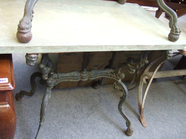 Appraisal: A pair of French late th century grey painted centre