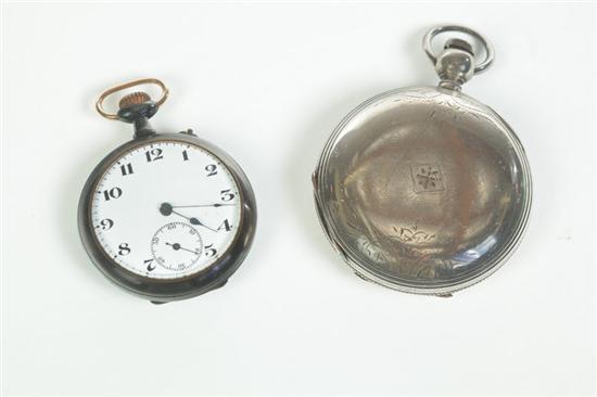 Appraisal: TWO POCKET WATCHES Nineteenth century American National Watch Co watch