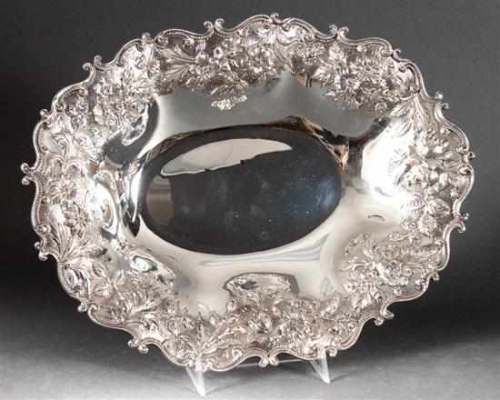 Appraisal: American repousse sterling silver bread bowl S Kirk and Son