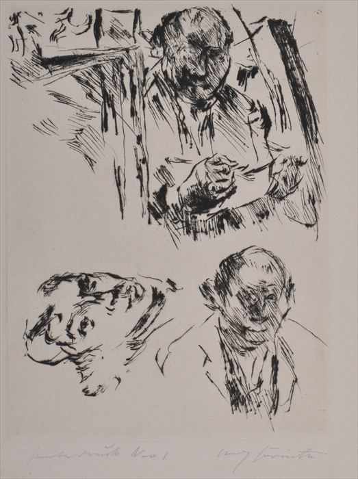 Appraisal: LOVIS CORINTH - TWO MALE PORTRAITS AND TWO FIGURAL STUDIES