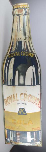 Appraisal: Royal Crown Cola Tin Figural Bottle Sign This single sided