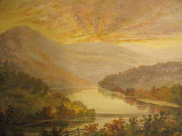 Appraisal: Victorian Watercolor Hudson River Valley Style marked ''Laurel Russ'' on