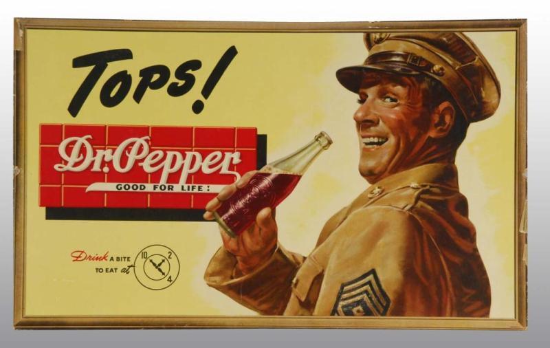 Appraisal: Small Horizontal Cardboard Dr Pepper Poster Description Circa s Features