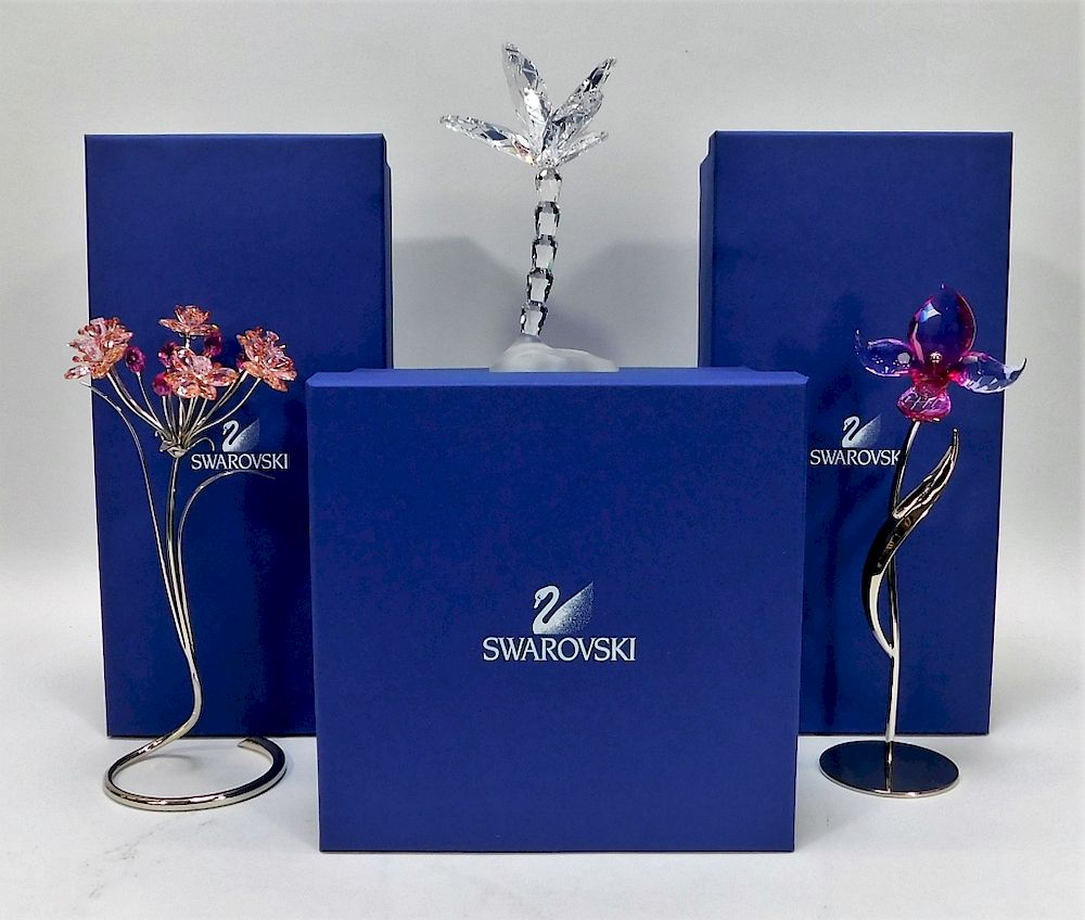 Appraisal: PC Swarovski Exotic Plants Figurine Grouping PC Swarovski Exotic Plants