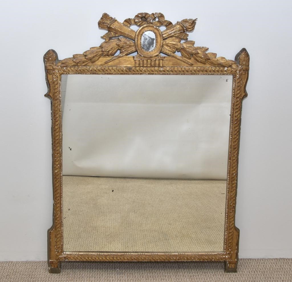 Appraisal: Large French gilt carved mirror th c h x w