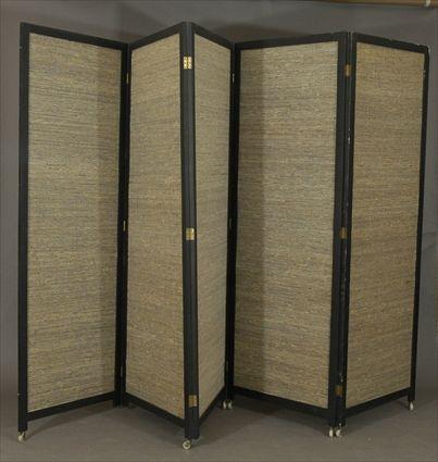 Appraisal: Black-Painted Five-Fold Screen