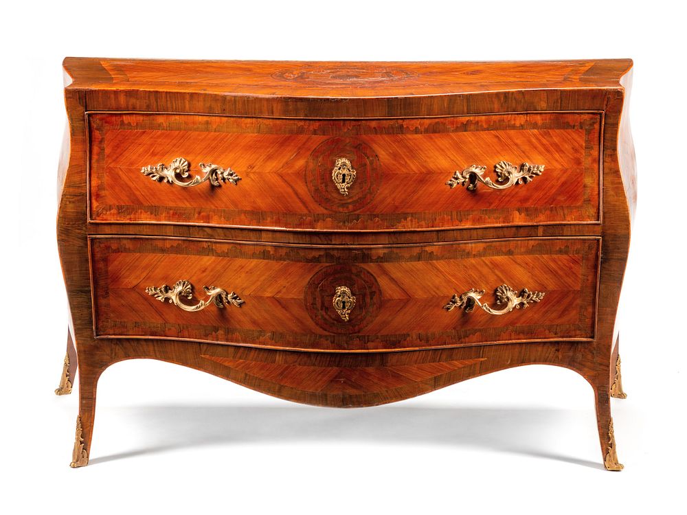 Appraisal: A Neapolitan Gilt Bronze Mounted Marquetry Commode A Neapolitan Gilt