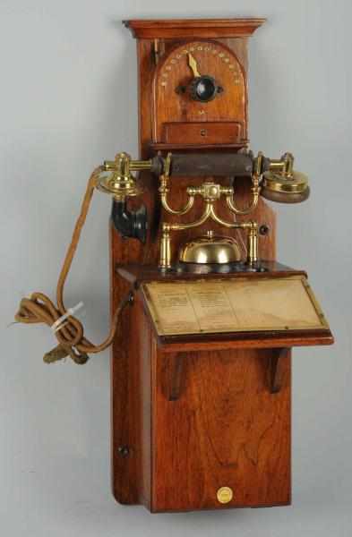 Appraisal: Parsons-Sloper Secret Service Intercom Telephone Circa walnut -station marked on