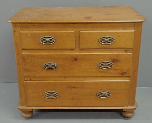 Appraisal: Pine chest of drawers late th c with split drawer