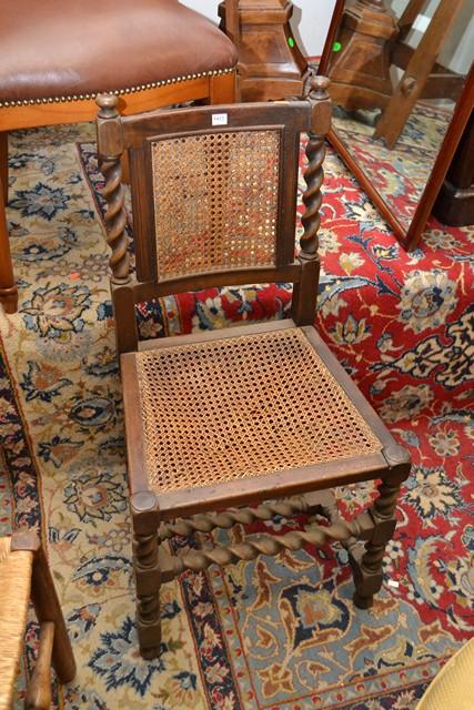 Appraisal: A TH C OAK AND SPLIT CANE CHAIR