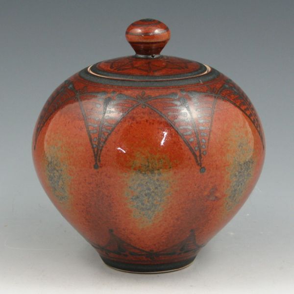 Appraisal: Mark Nafziger Stoneware Jar with Lid Nafziger is the resident