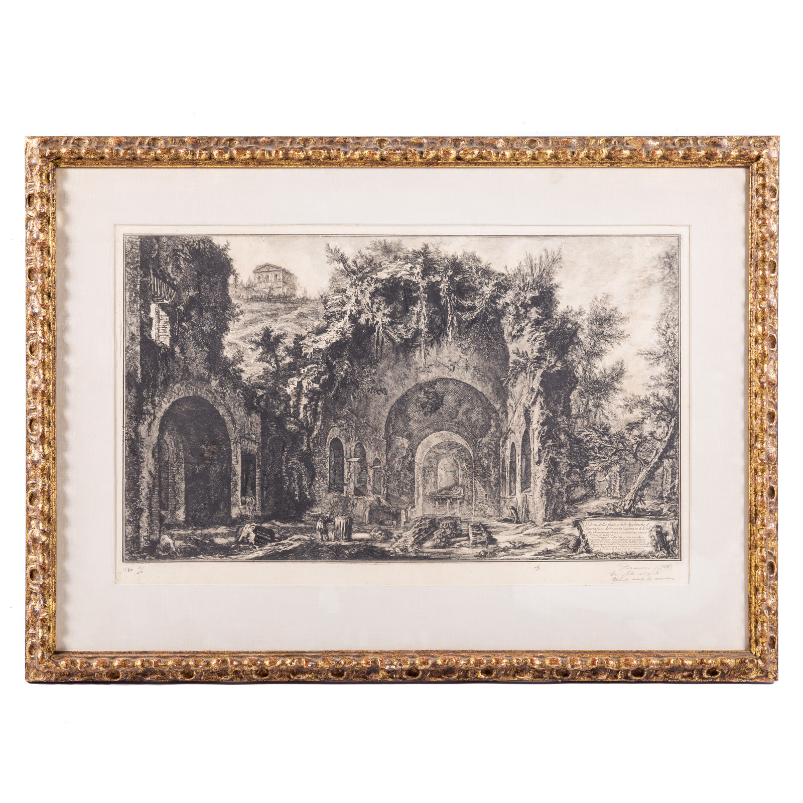 Appraisal: G B PIRANESI VEDUTA DELLA FONTE ENGRAVING Giovanni Battista Piranesi