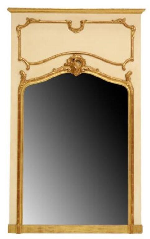 Appraisal: French Louis XV style wall mirror th c having molded