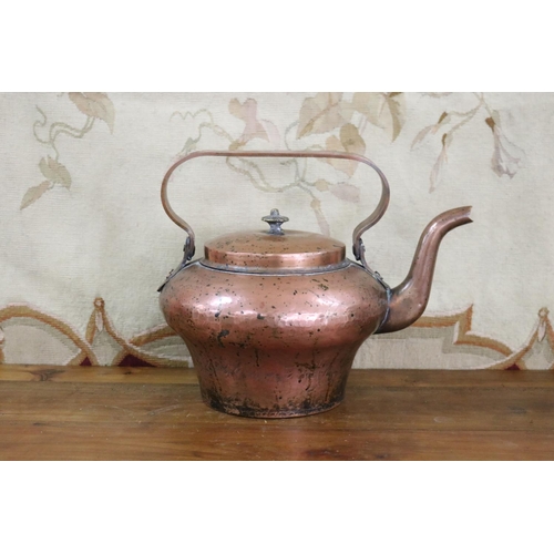 Appraisal: Antique French copper teapot total approx cm H x cm