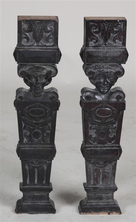 Appraisal: A set of ten th century oak carved balustrade columns