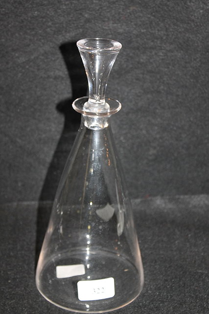 Appraisal: AN ARTS AND CRAFTS GLASS DECANTER and stopper possibly James