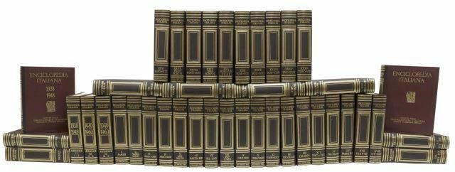 Appraisal: set of Italian library shelf books having gilt embossed leatherette