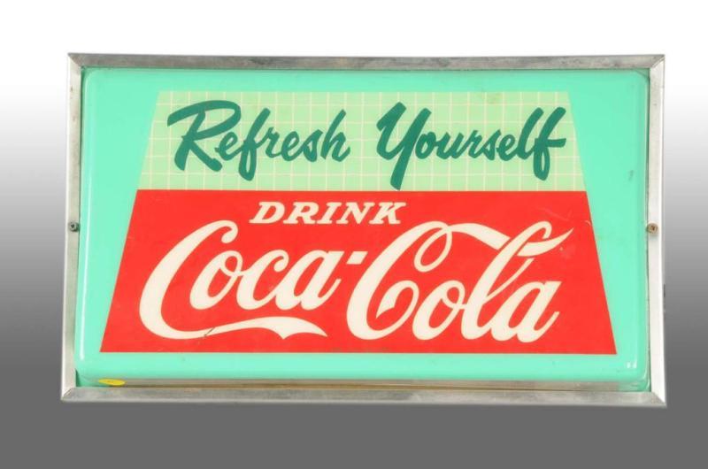 Appraisal: Plastic Metal Coca-Cola Fluorescent Sign Description s One short crack