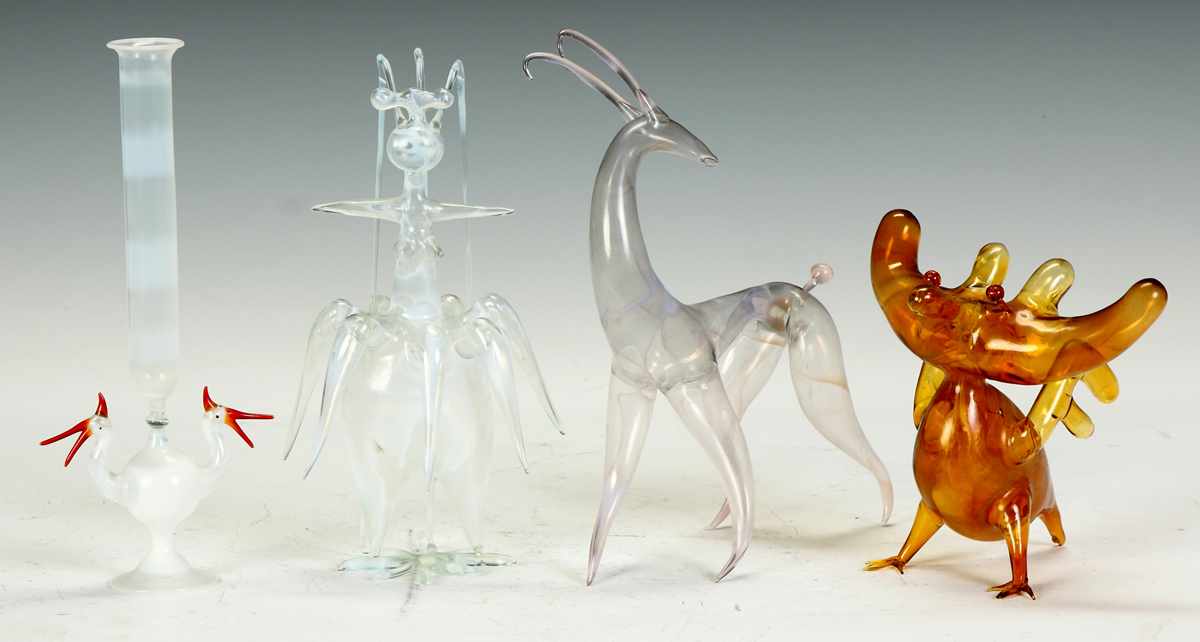 Appraisal: Jaroslav Brychta - Art Glass FormsUnsgn Antelope Exc Ht ''