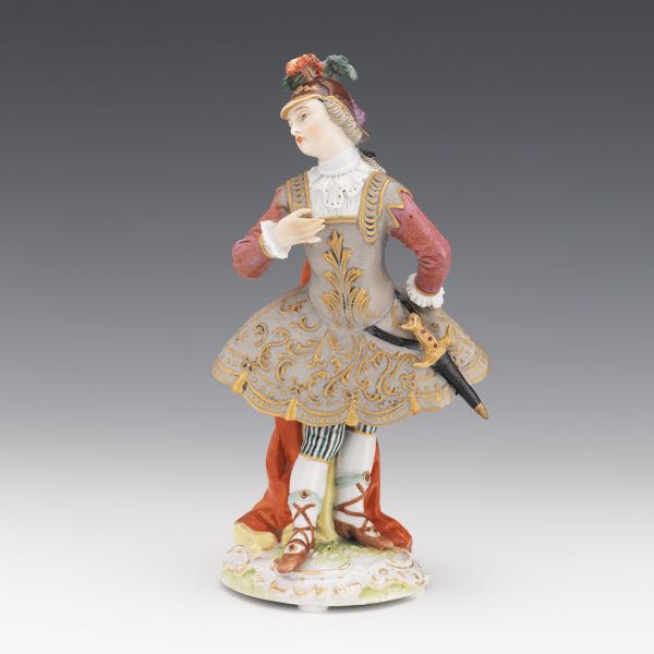 Appraisal: SITZENDORF PORCELAIN FIGURINE OF A GENTLEMAN WITH A SWORD x