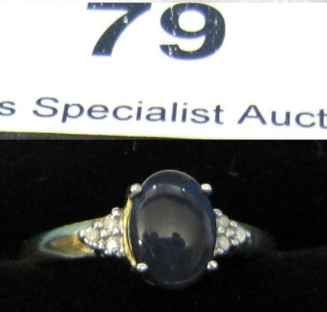 Appraisal: CT Black Opal Diamond Ring size L retail price