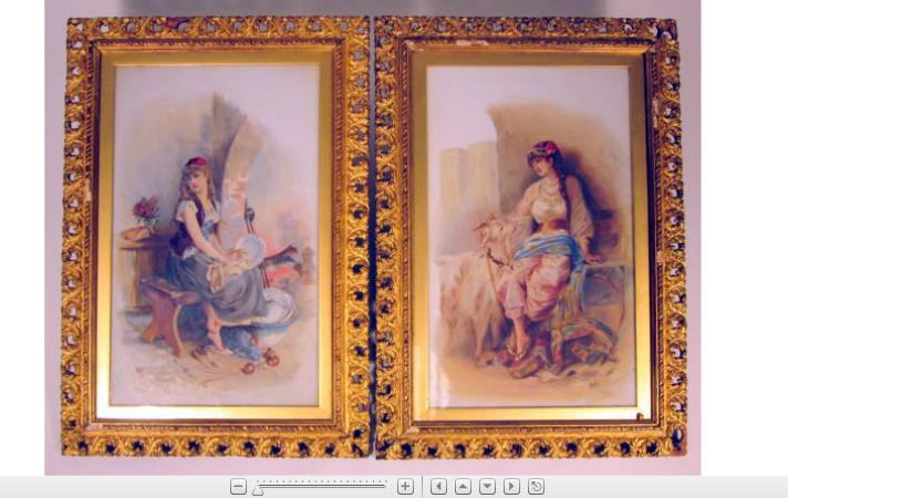 Appraisal: Pair of Victorian painted porcelain plaques late th century