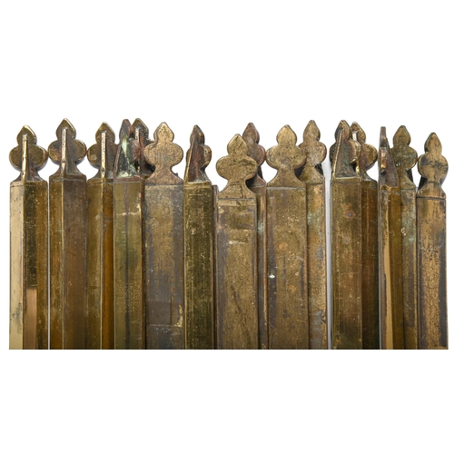 Appraisal: A set of seventeen unusually wide Victorian brass stair rods